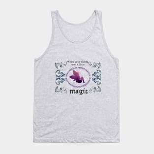 Blue Gem with Purple Fairy and Black Ad Tank Top